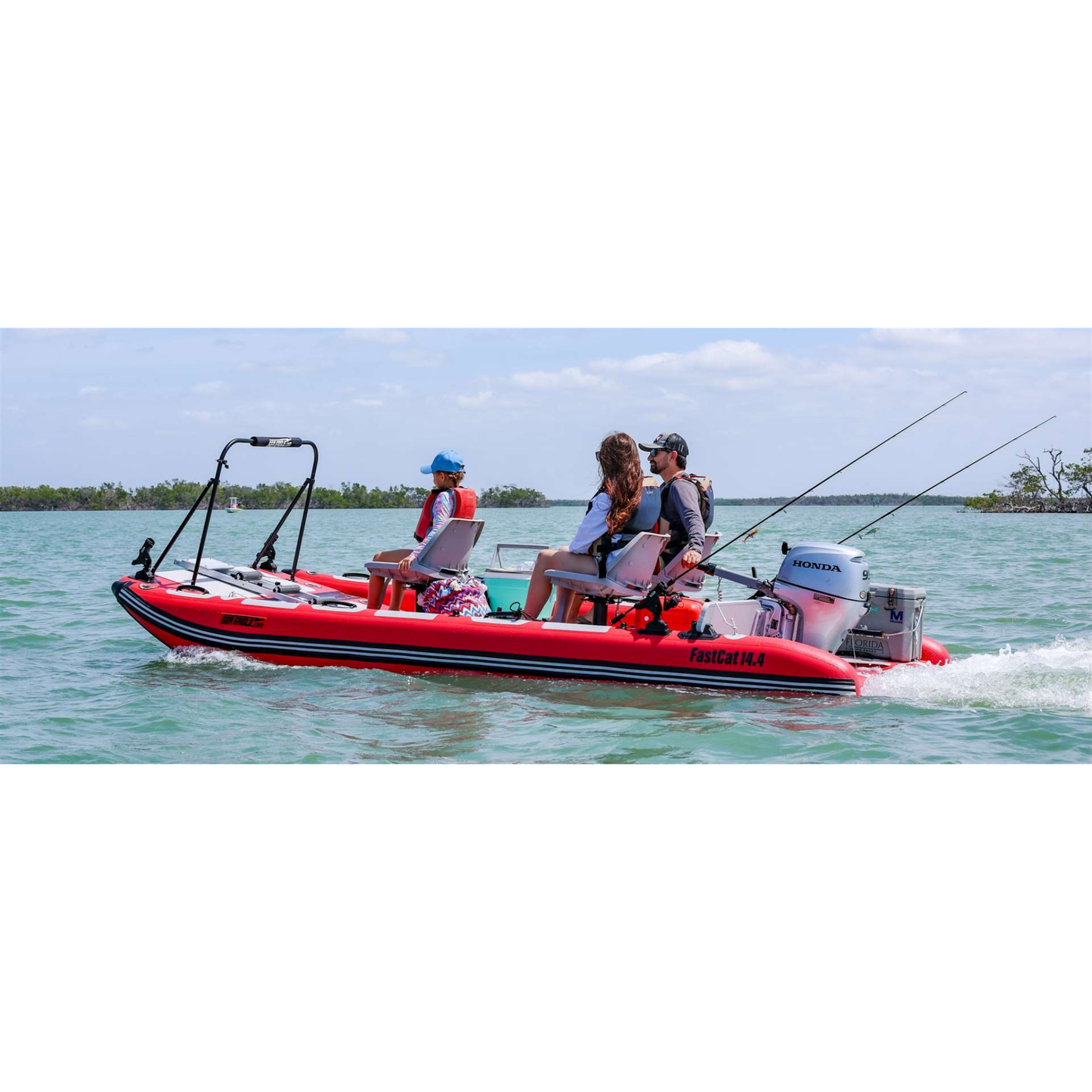 Sea Eagle FastCat14 Catamaran Pontoon Swivel Seat Canopy Package