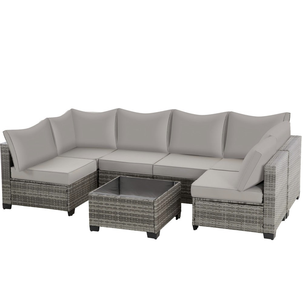 Ainfox  7PCS Patio Sofa Set For Indoor And Outdoor