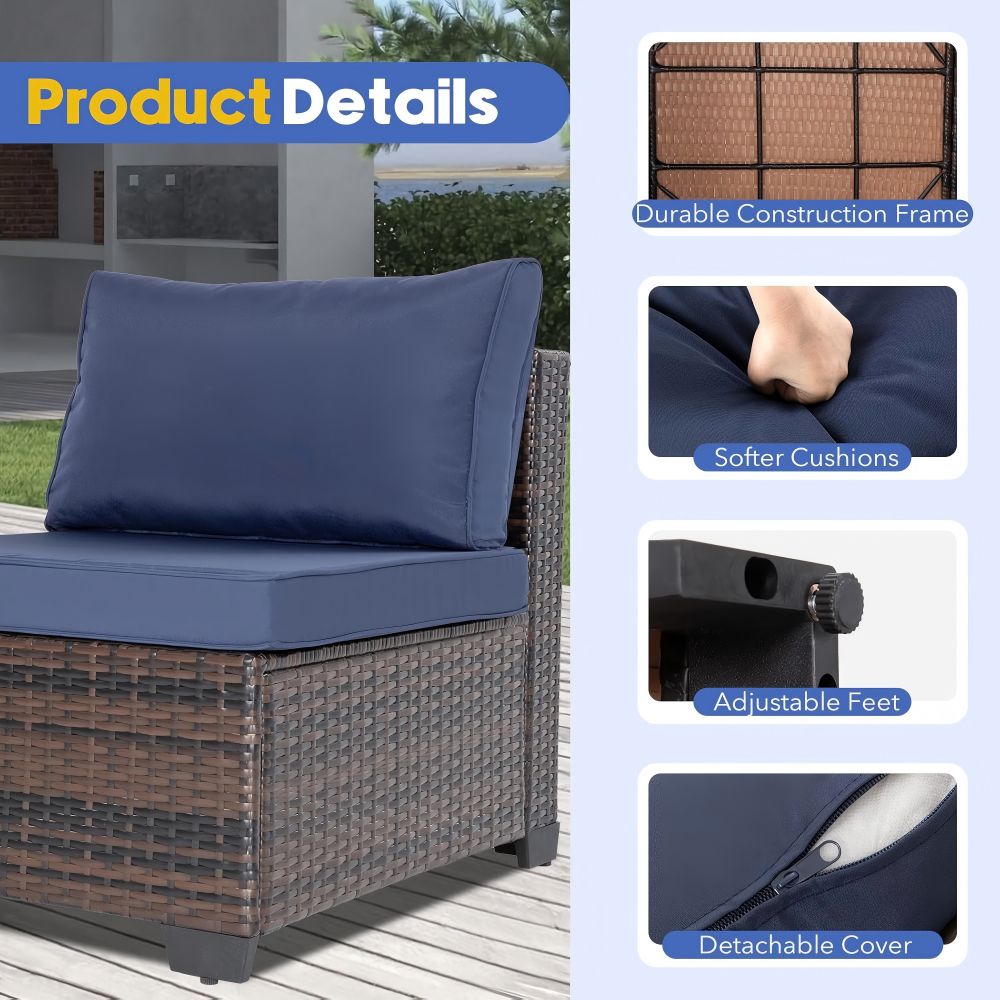 Ainfox  7PCS Patio Sofa Set For Indoor And Outdoor