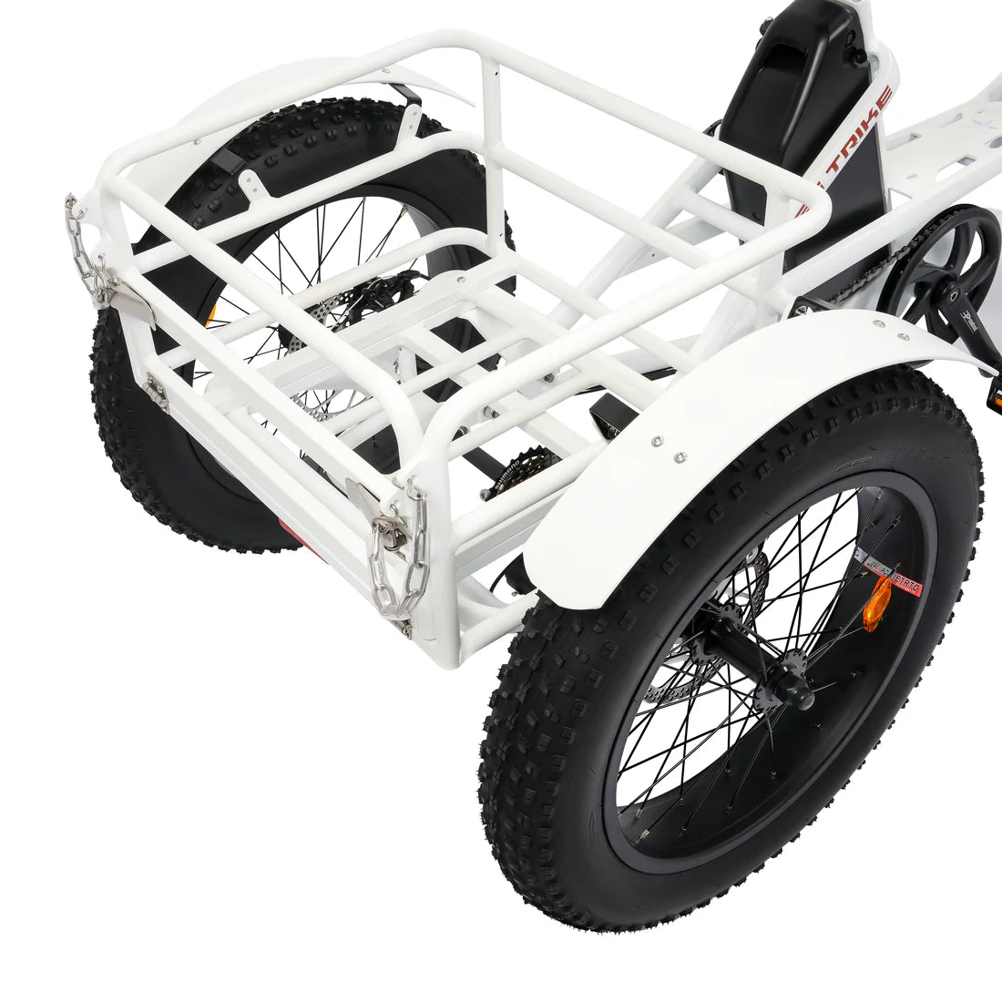 Ecotric 48V 24"x4.0 Front 20"x4.0 Rear Tires Class 2 Tricycle electric bike white