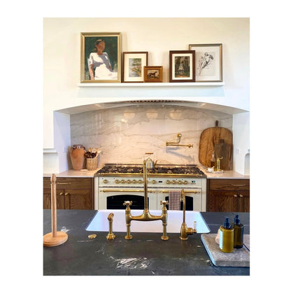 ILVE Nostalgie II 60" Dual Fuel Liquid Propane Range, Antique White, Brass Trim UP60FNMPAWGLP