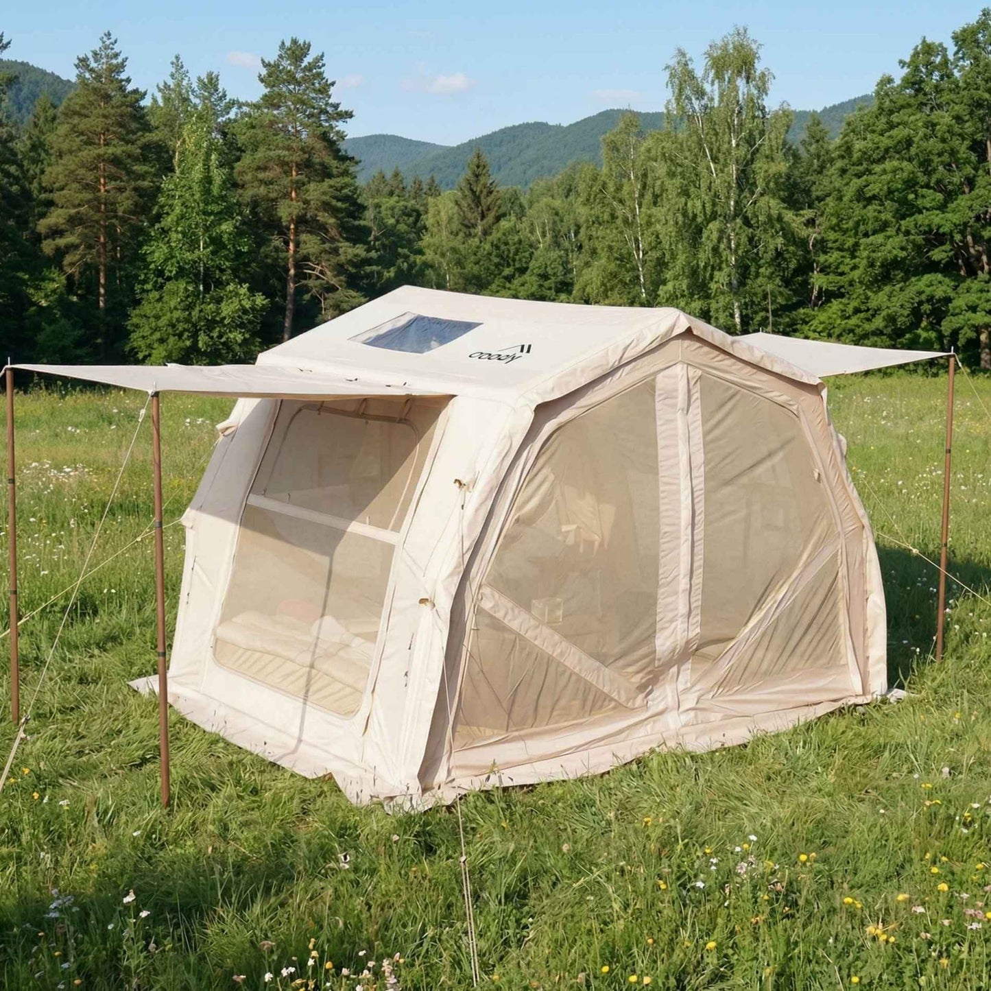 Coody 10.0 PRO Beige Premium Family Inflatable Canvas Tent (2-4 Person)