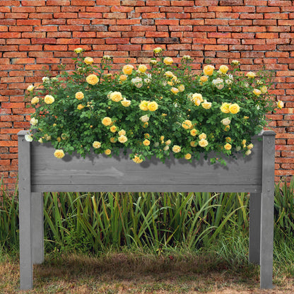 PolyTEAK Durable Raised Wooden Garden Bed with Legs for Fruits, Fruits, Vegetables, & Herbs