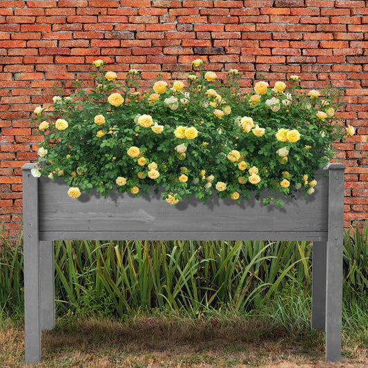 PolyTEAK Durable Raised Wooden Garden Bed with Legs for Fruits, Fruits, Vegetables, & Herbs