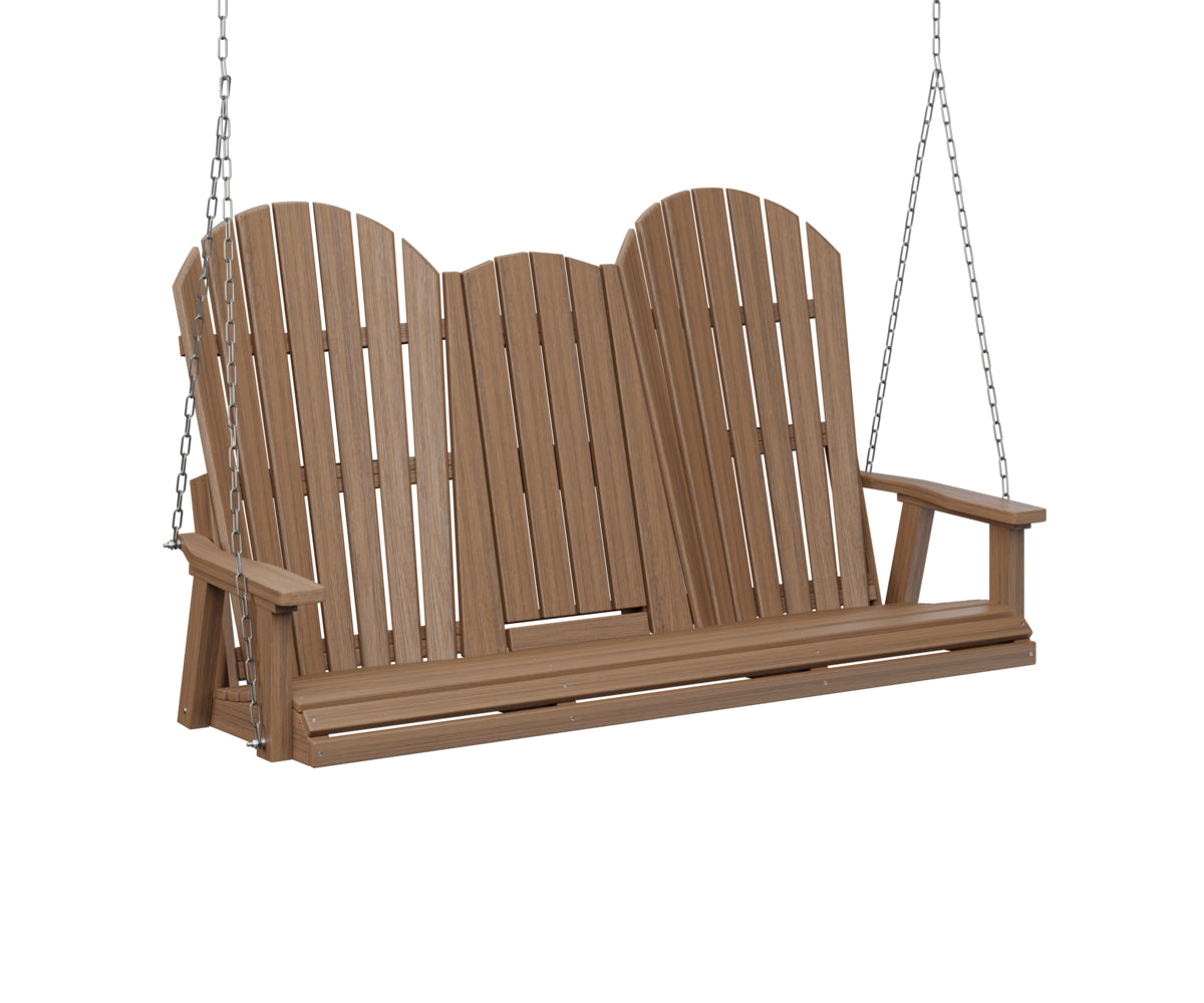 Berlin Gardens Comfo Back Poly Adirondack Three Seat Swing w/Console (stainless chains)