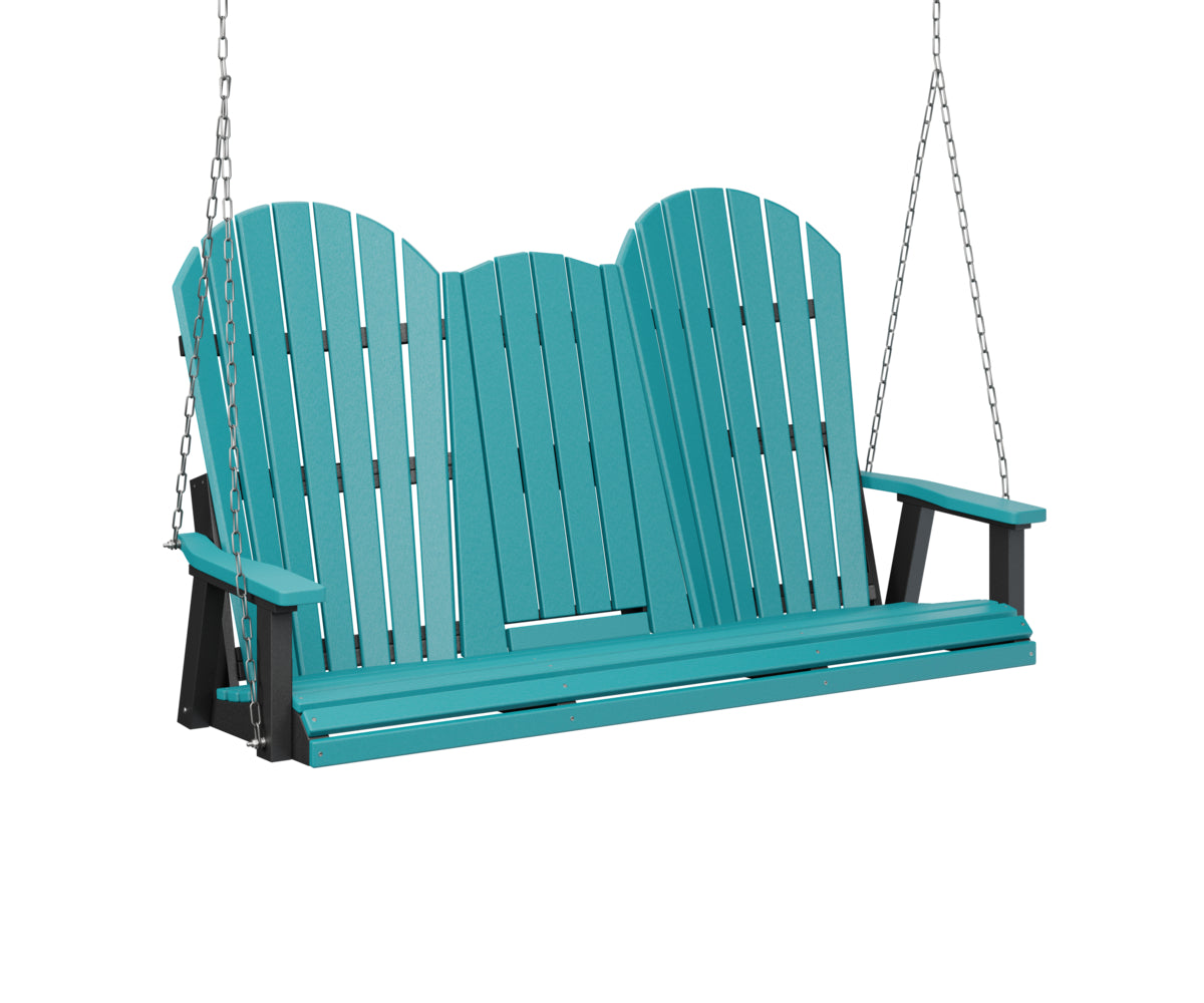 Berlin Gardens Comfo Back Poly Adirondack Three Seat Swing w/Console (zinc chains)