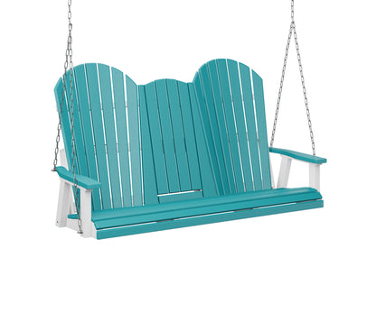 Berlin Gardens Comfo Back Poly Adirondack Three Seat Swing w/Console (zinc chains)