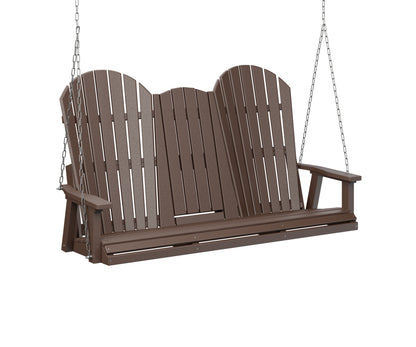 Berlin Gardens Comfo Back Poly Adirondack Three Seat Swing w/Console (stainless chains)