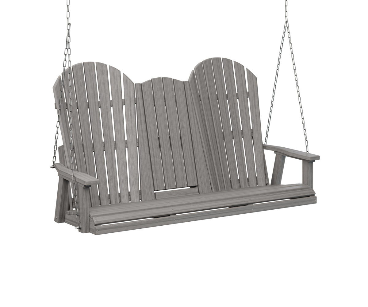 Berlin Gardens Comfo Back Poly Adirondack Three Seat Swing w/Console (zinc chains)