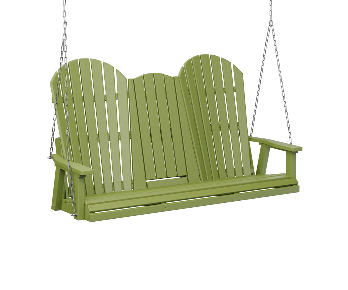 Berlin Gardens Comfo Back Poly Adirondack Three Seat Swing w/Console (stainless chains)