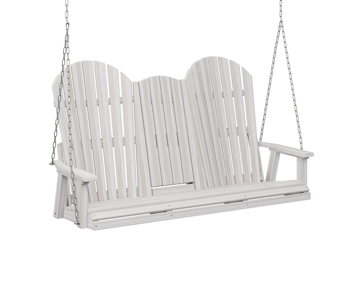 Berlin Gardens Comfo Back Poly Adirondack Three Seat Swing w/Console (zinc chains)