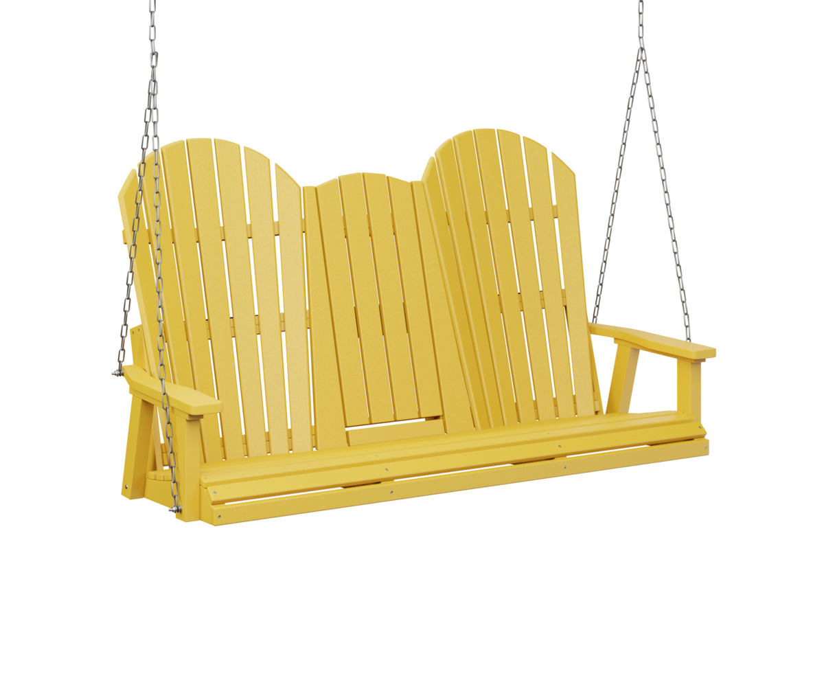 Berlin Gardens Comfo Back Poly Adirondack Three Seat Swing w/Console (stainless chains)