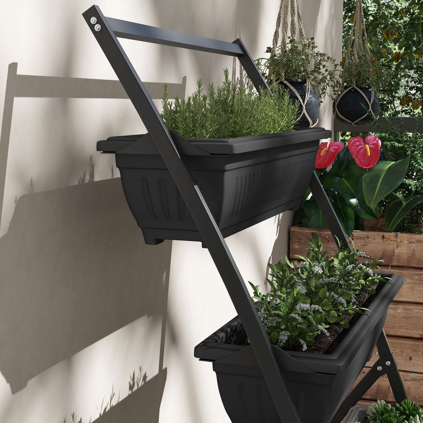 PolyTEAK 4-Tier Vertical Garden Planter Ideal for Small Patios, Balconies and Decks - Grow More Vegetables, Flowers & Herbs