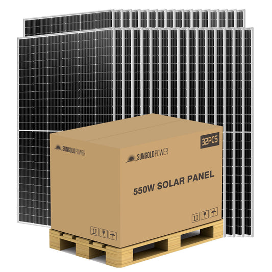 SunGoldPower 550W MONO PERC SOLAR PANEL FULL PALLET (32 PANELS) UL 61730 CEC Listed