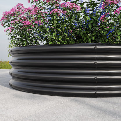 PolyTEAK Round Metal Raised Garden Bed/Planter Box Ideal for Vegetables, Fruits, Flowers, and Herbs