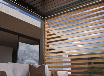 FlexPatio Wood-Grain Slat Walls