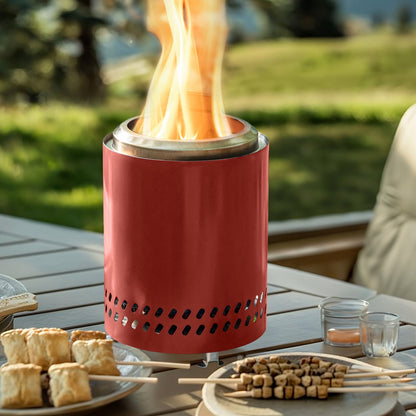 PolyTEAK Stainless Portable Smokeless Tabletop Fire Pit for Outdoor Patio, Backyard Camping, and Bonfire