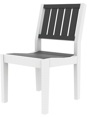 Seaside Casual Poly Greenwich Dining Side Chair Slatted Back Style