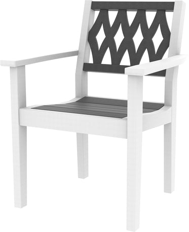 Seaside Casual Poly Greenwich Dining Arm Chair Diamond Back Style