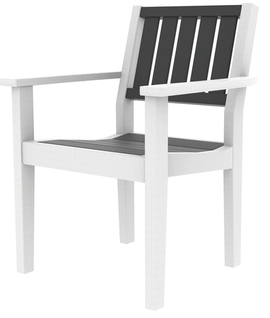 Seaside Casual Poly Greenwich Dining Arm Chair Slatted Back Style