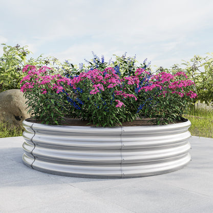 PolyTEAK Round Metal Raised Garden Bed/Planter Box Ideal for Vegetables, Fruits, Flowers, and Herbs