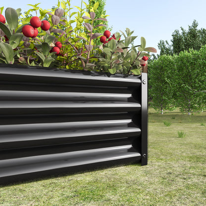 PolyTEAK Rectangular Metal Raised Garden Bed for Flowers, Vegetables, and Herbs