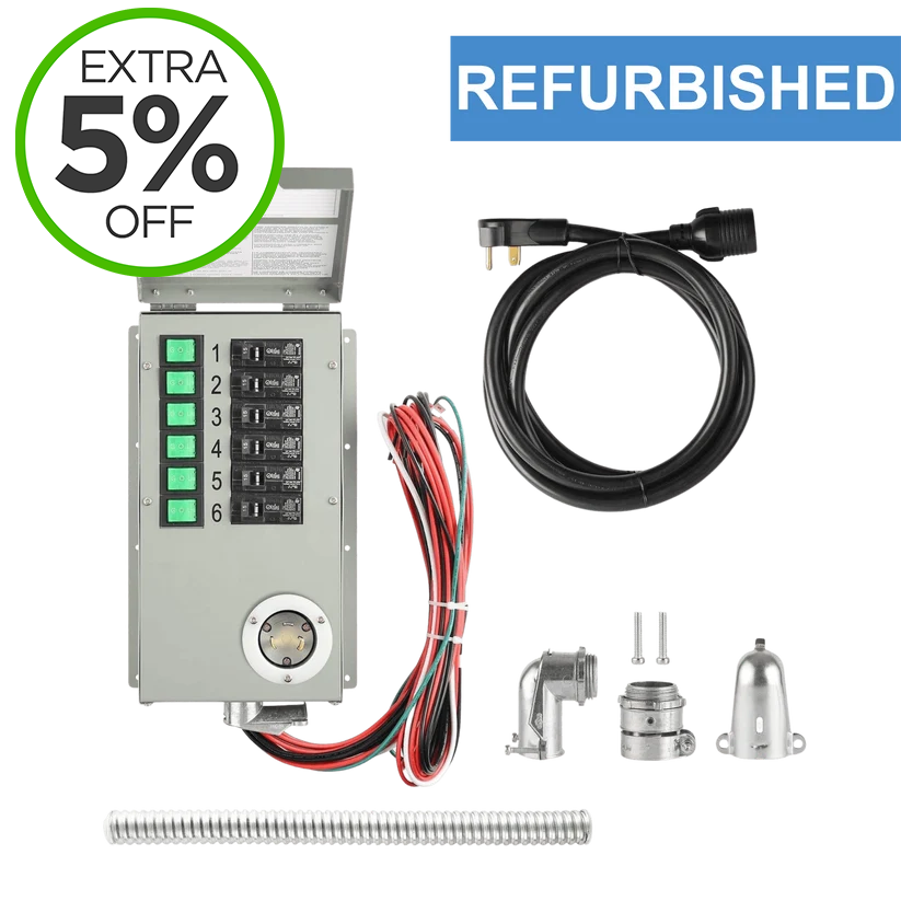 Refurbished - 120V 30A 6-Circuit Non-Automatic Transfer Switch