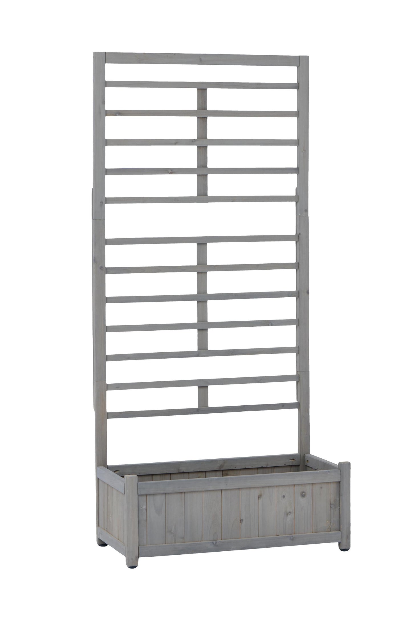 PolyTEAK Raised Garden Bed with Trellis, Outdoor Wooden Planter Box for Climbing Plants, Vegetables, and Herb Growing