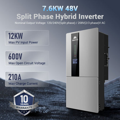 SunGoldPower 7.6KW Hybrid Inverter 48V Split Phase SGN7.6K1HB-48