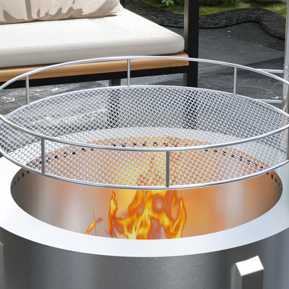 PolyTEAK 2-in-1 Portable Smokeless Fire Pit with Grill for Backyard Patio Picnic, Camping, Bonfire