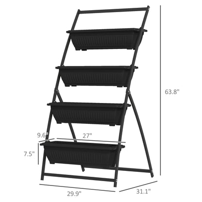 PolyTEAK 4-Tier Vertical Garden Planter Ideal for Small Patios, Balconies and Decks - Grow More Vegetables, Flowers & Herbs