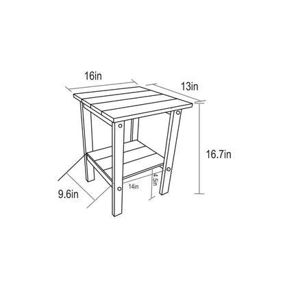 Folding Adirondack Chair with Side Table, 3-Piece Adirondack Chair Set with Wood Texture, Gray(includes 2 Chairs and 1 Table)