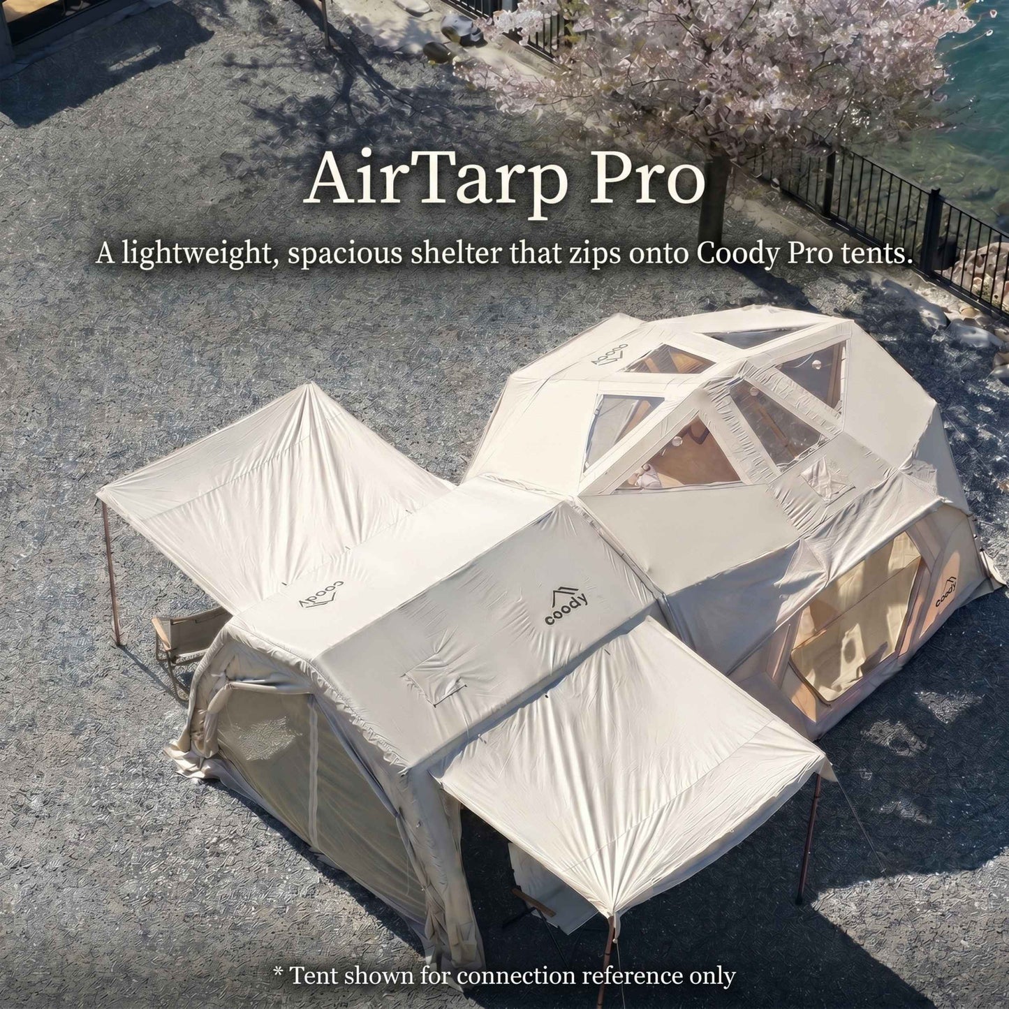 Coody AirTarp Pro Inflatable Canopy Extension for 17.2 Pro, 10.0 Pro & Hub Pro AirTents – Beige