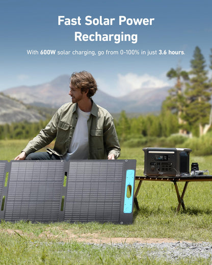 Anker SOLIX F1500 Solar Generator - 1536Wh 1800W 200W Solar Panel