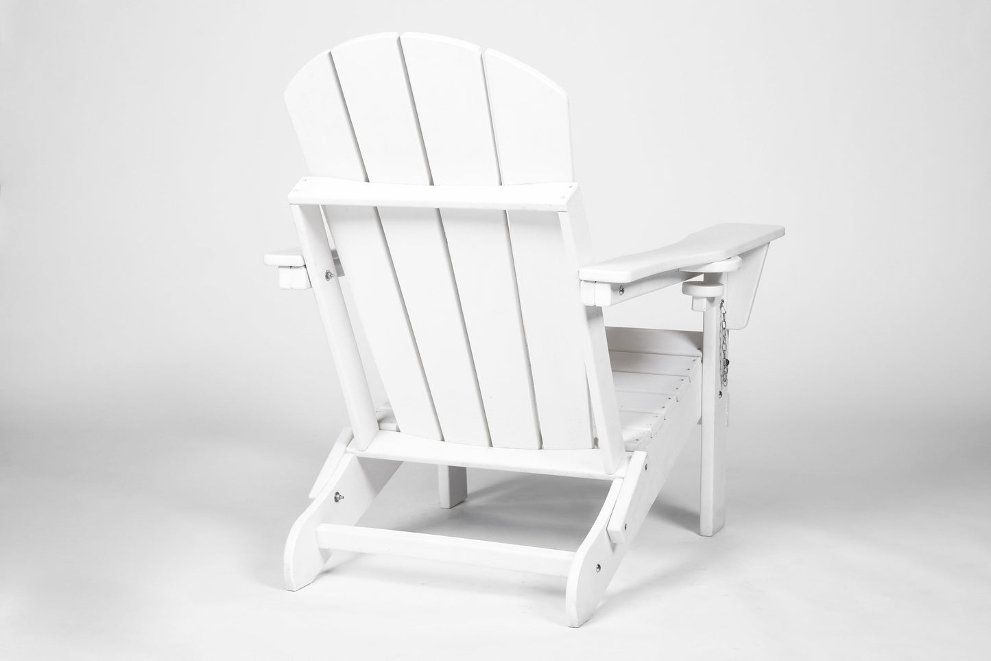 Folding Adirondack Chair with Side Table, 3-Piece Adirondack Chair Set, White (2 Chairs and 1 Table)