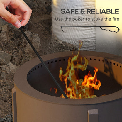 PolyTEAK 2-in-1 Portable Smokeless Fire Pit with Grill for Backyard Patio Picnic, Camping, Bonfire