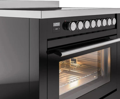 ILVE 36"Professional Plus Freestanding Induction Range Glossy Black UPI366WMPBK