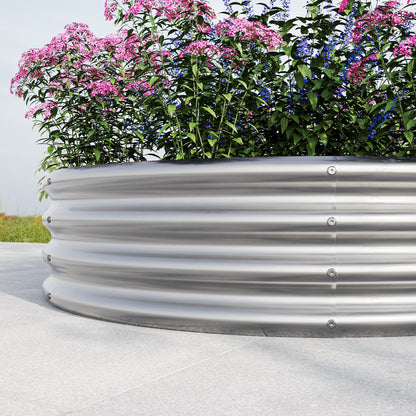PolyTEAK Round Metal Raised Garden Bed/Planter Box Ideal for Vegetables, Fruits, Flowers, and Herbs
