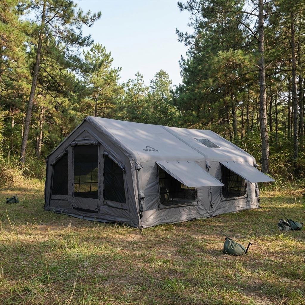 Coody Familia AirTent 17.2 Gray Inflatable Tent House for Camping (2-10 Person)