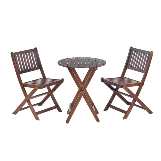 PolyTEAK 3 Piece Acacia Wood Outdoor Bistro Set