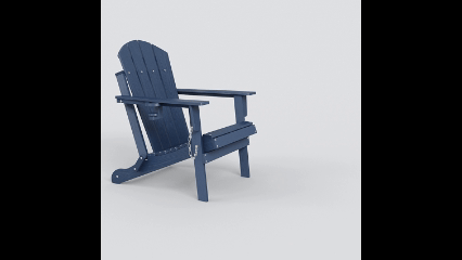 HDPE Folding Adirondack Chair with Dual Cup Holder - Composite Adirondack Chair with Wood Texture- White