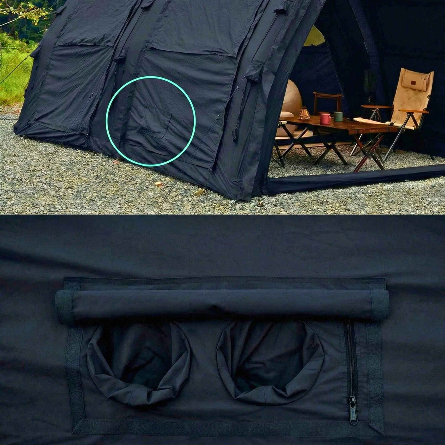 Coody Familia Pro AirTent 17.2 Black Inflatable Tent for Camping (2-10 Person)