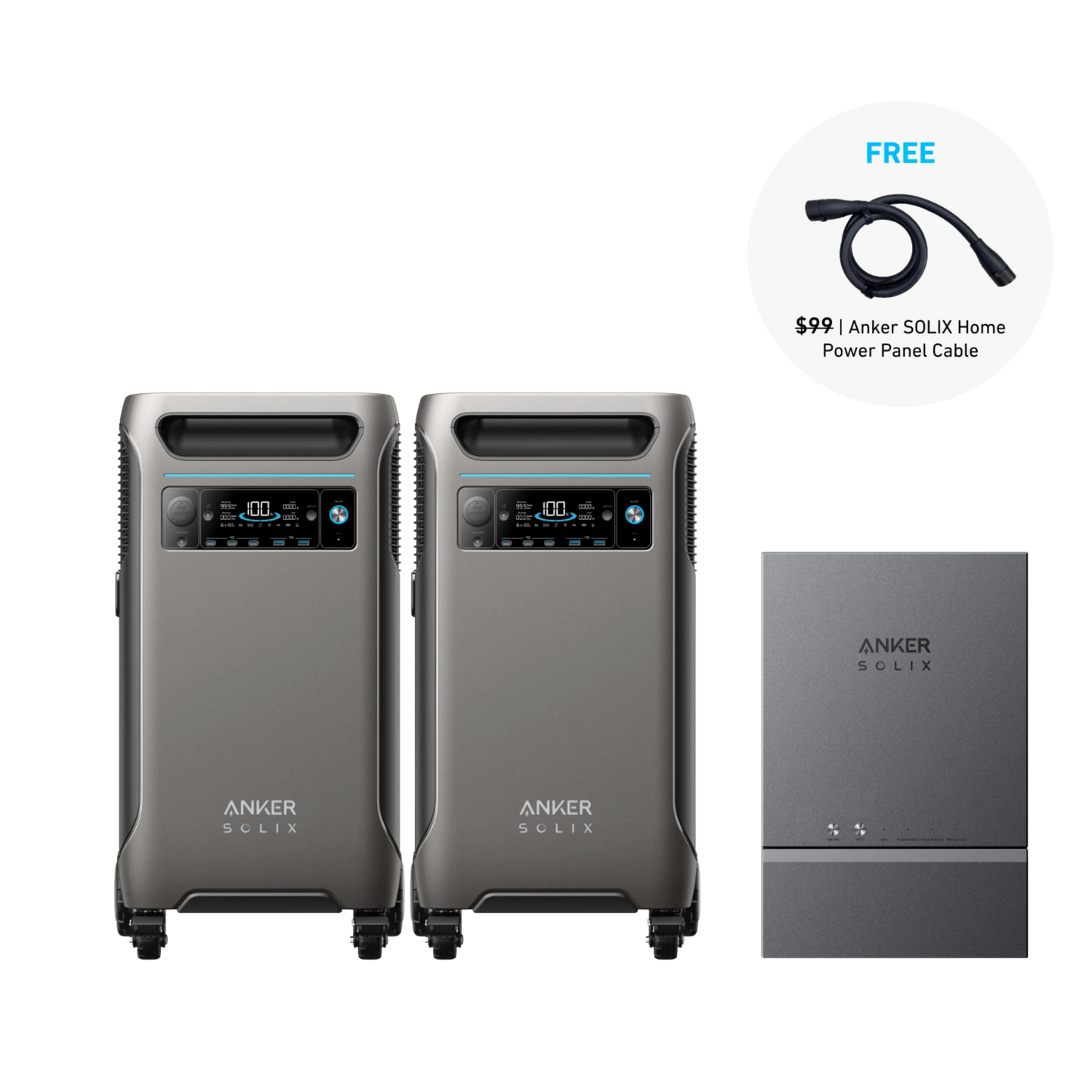 2× Anker SOLIX F3800 12000W 7.68kWh + Smart Home Power Kit