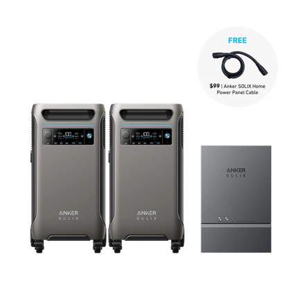 2× Anker SOLIX F3800 12000W 7.68kWh + Smart Home Power Kit