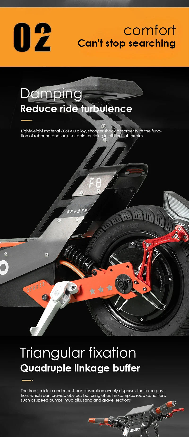 eBike Boys HEZZO-F8 Electric Scooter - 8000W Power, Max Speed 100 Km/h