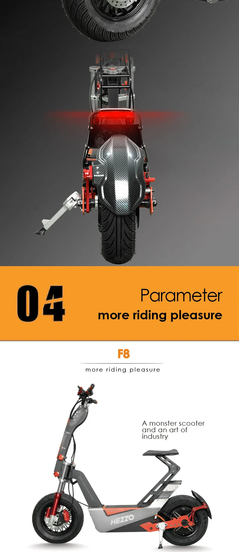 eBike Boys HEZZO-F8 Electric Scooter - 8000W Power, Max Speed 100 Km/h