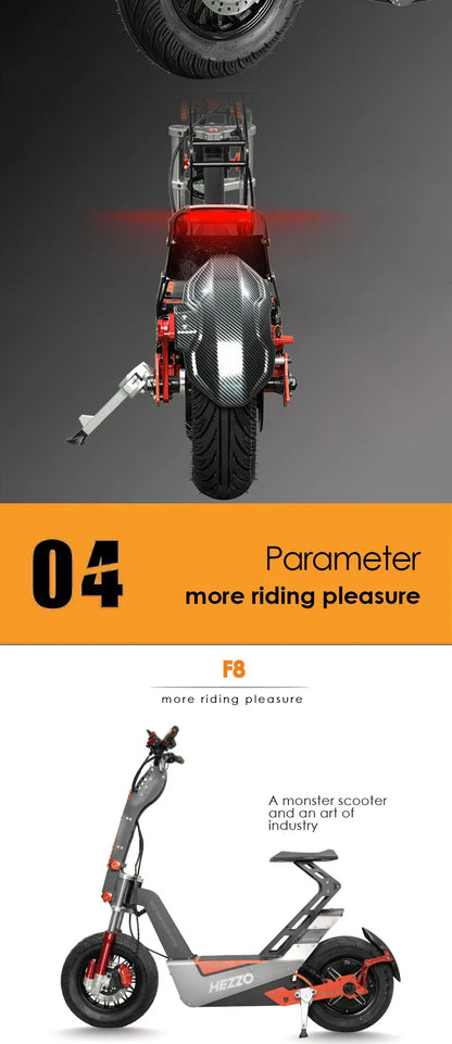 eBike Boys HEZZO-F8 Electric Scooter - 8000W Power, Max Speed 100 Km/h