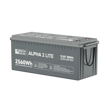 Rich Solar ALPHA 2 LITE | 12V 200Ah LiFePO4 Battery | Best 12V Deep Cycle Lithium Battery for RVs, Trailers, Vans, Boats, Off-Grid | 4,000 Lifetime Cycles | Best Value