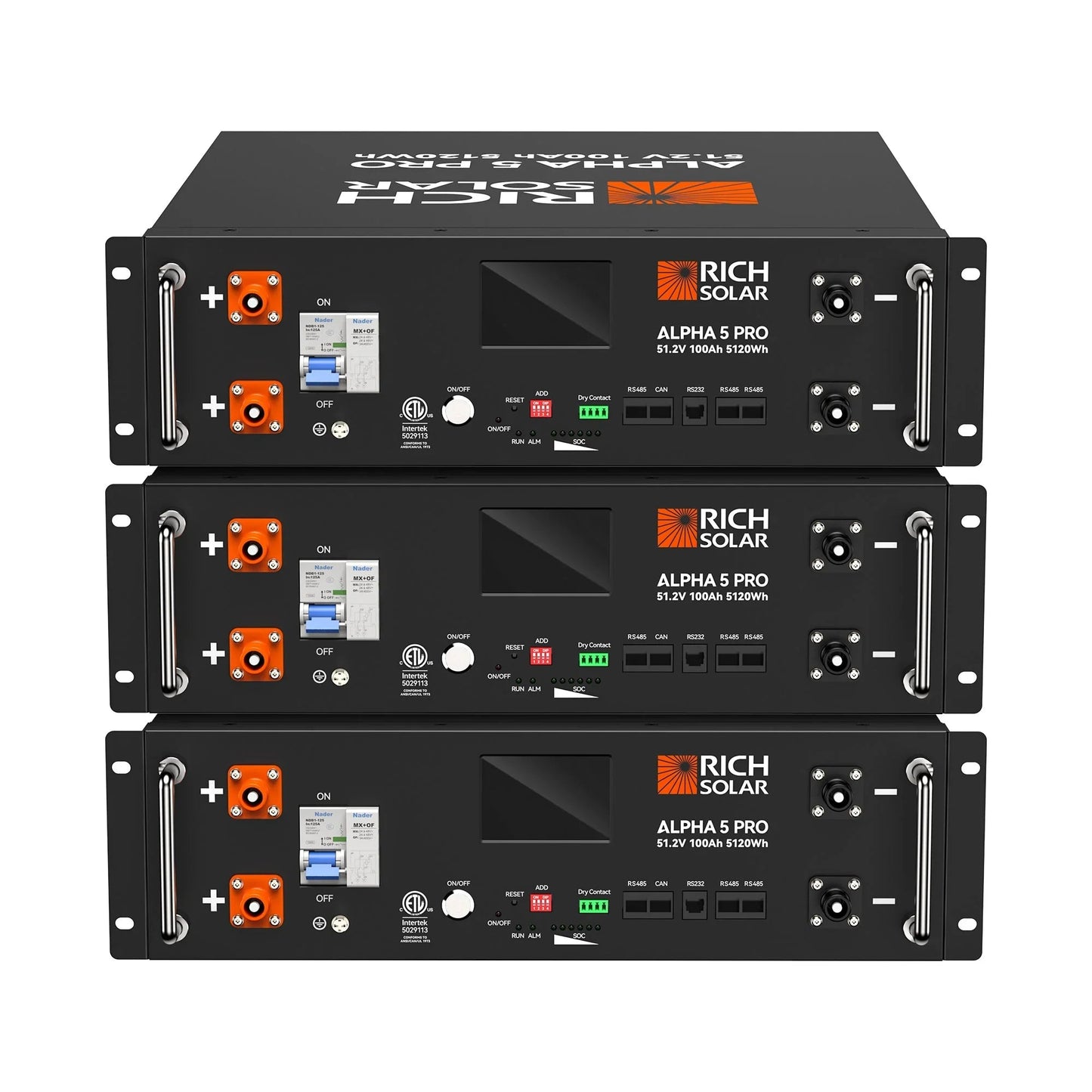 Rich Solar ALPHA 5 PRO 51.2V 100Ah LiFePO4 Battery Premium 48V Server Rack Lithium Battery for Residential, Commercial, RVs, Off-Grid
