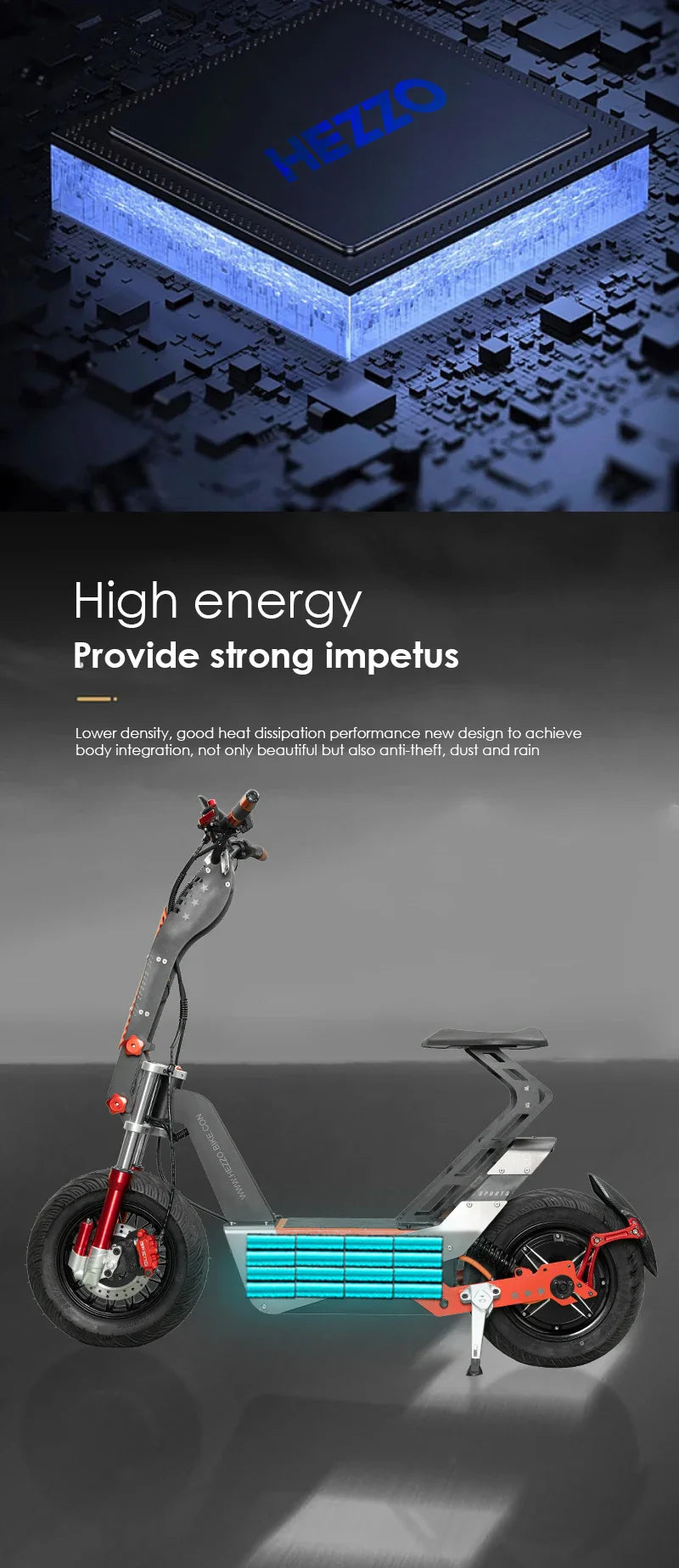 eBike Boys HEZZO-F8 Electric Scooter - 8000W Power, Max Speed 100 Km/h